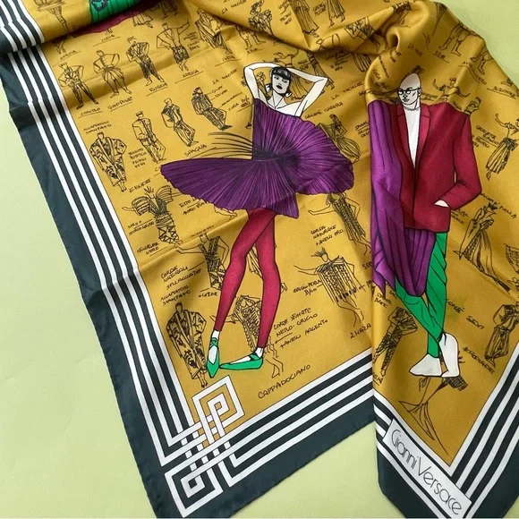 Vintage 80's multicolored Gianni Versace silk scarf